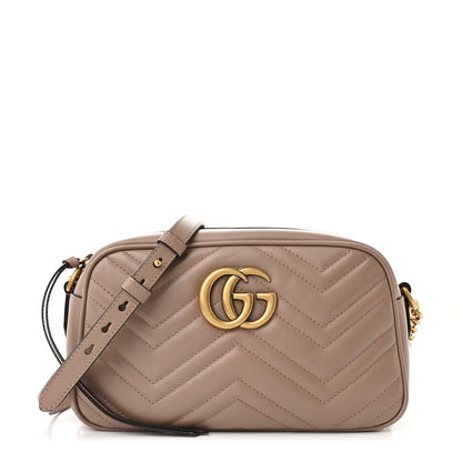 Gucci Calfskin Matelasse Small GG Marmont Chain Shoulder Bag Porcelain Rose 1 of 7