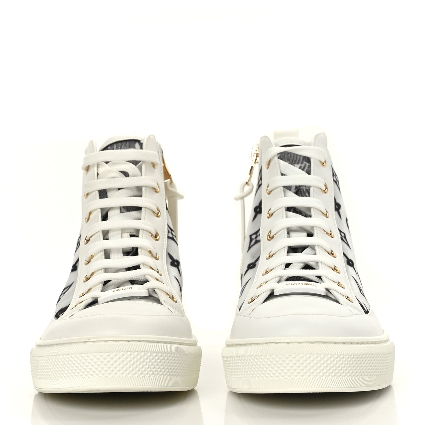 Technical Fabric Calfskin Monogram Printed Stellar Sneaker Boots 41 Blue