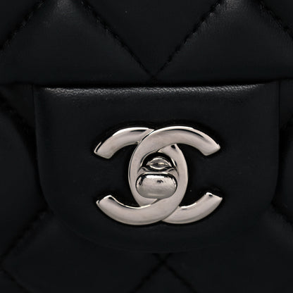 Chanel Lambskin Quilted Clutch With Chain Flap Black 8 of 14