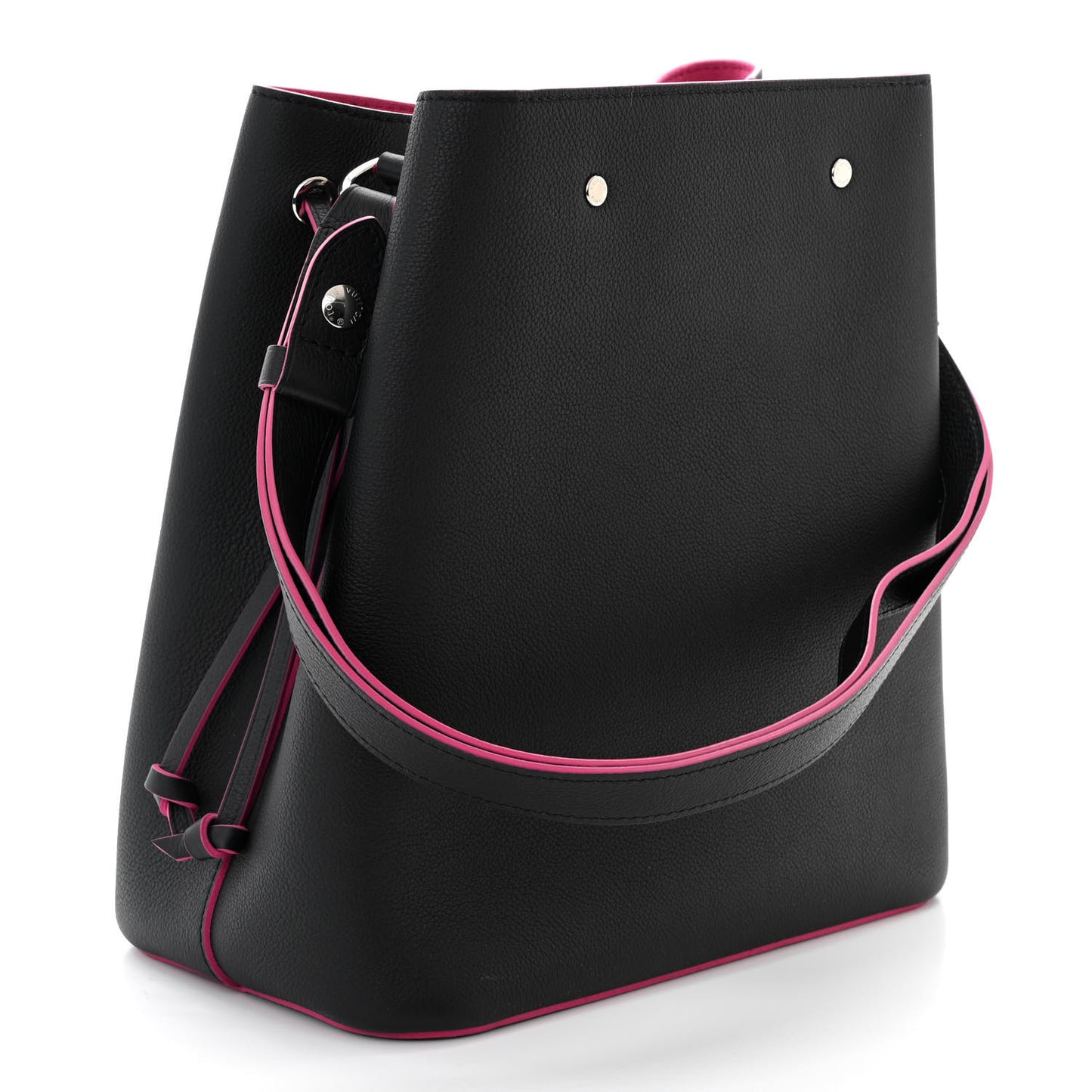 Calfskin Lockme Bucket Black