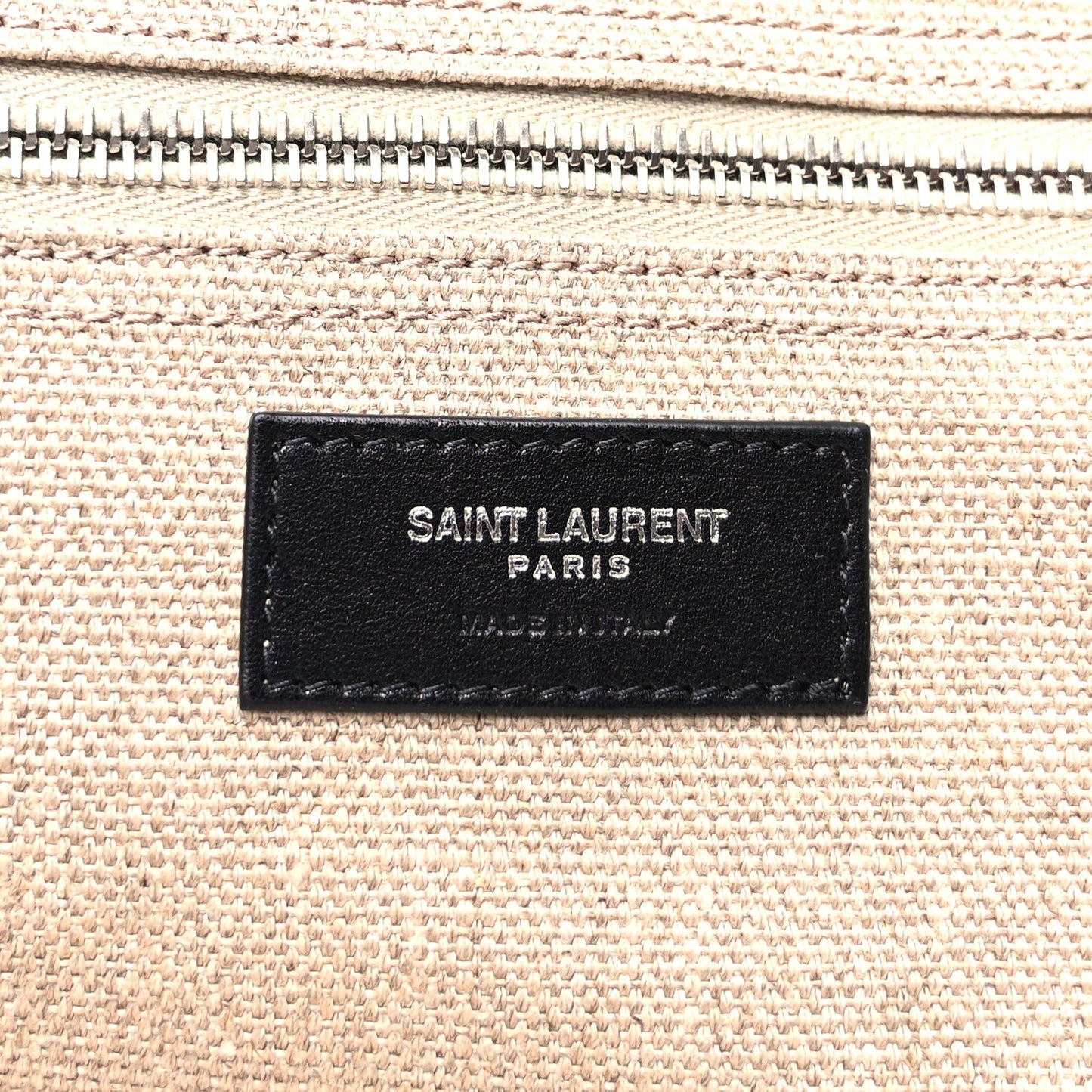 Linen Calfskin Small Rive Gauche Tote  Greggio Natural