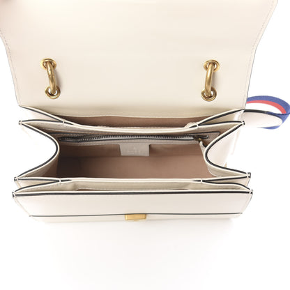 Gucci Calfskin Sylvie Web Small Queen Margaret Top Handle Bag White 4 of 8