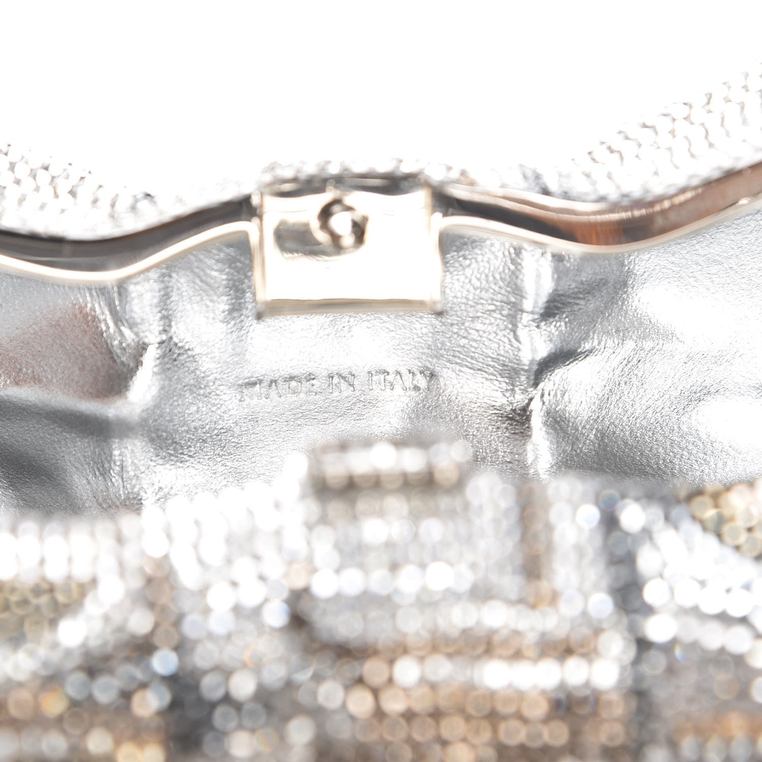 Judith Leiber Crystal Bow Minaudiere Clutch Silver 7 of 9