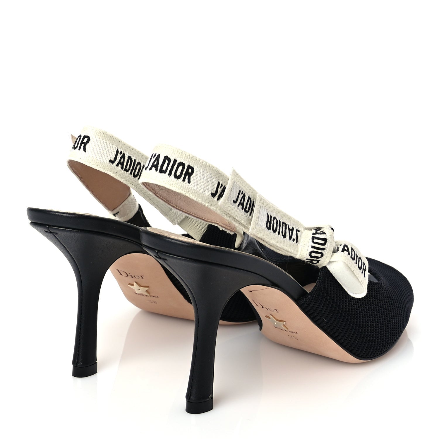 Christian Dior Technical Canvas Ribbon J'Adior Slingback 85mm Sandals 39 Black 5 of 9