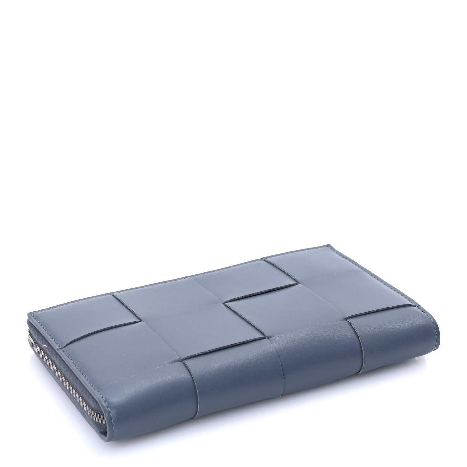Bottega Veneta Calfskin Maxi Intrecciato Zip Around Wallet Thunder 5 of 7
