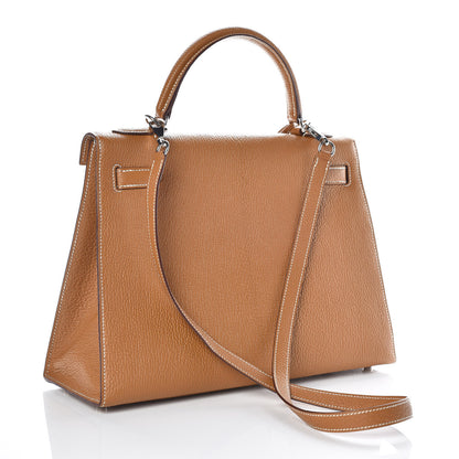 Hermes Chevre De Coromandel Kelly Sellier 32 Gold 3 of 38