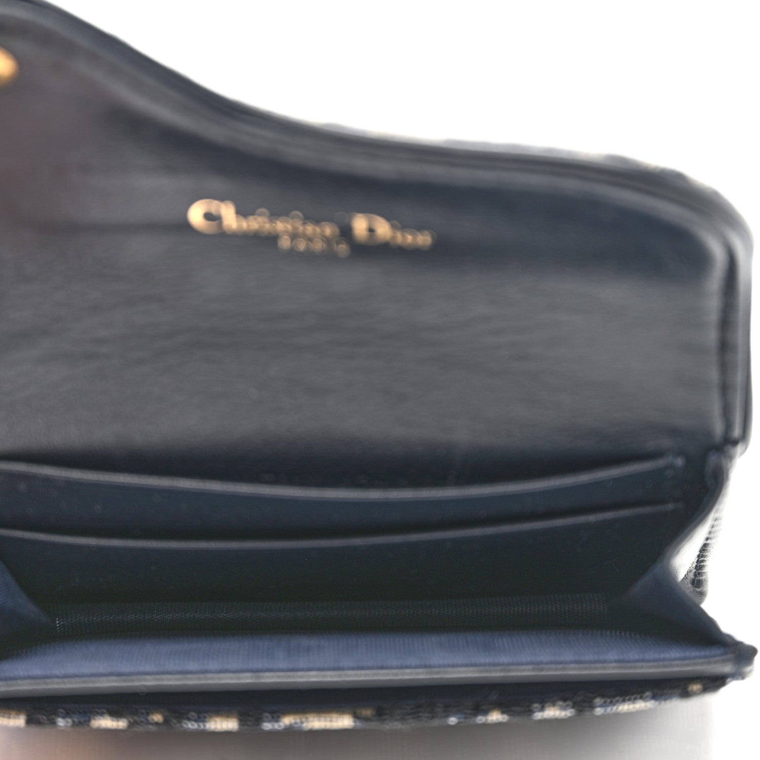 Christian Dior Oblique Saddle Card Holder Blue 5 of 9