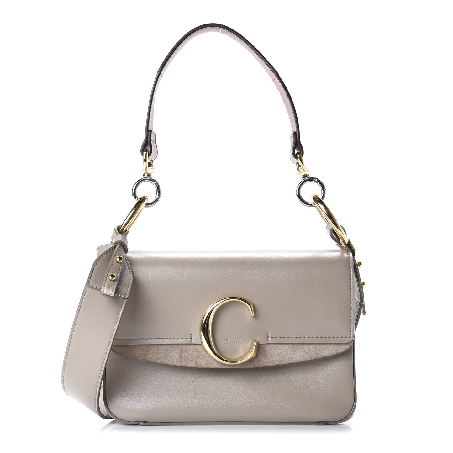 Calfskin Small C Double Carry Motty Grey