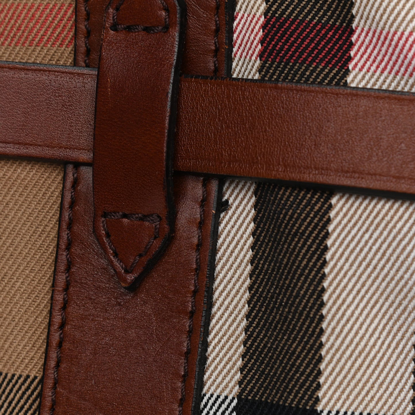 House Check Tote Dark Tan