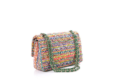 Chanel Tweed Quilted Medium Double Flap Multicolor 3 of 9