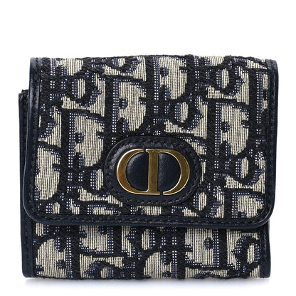 Christian Dior Oblique 30 Montaigne Lotus Wallet Blue 1 of 7