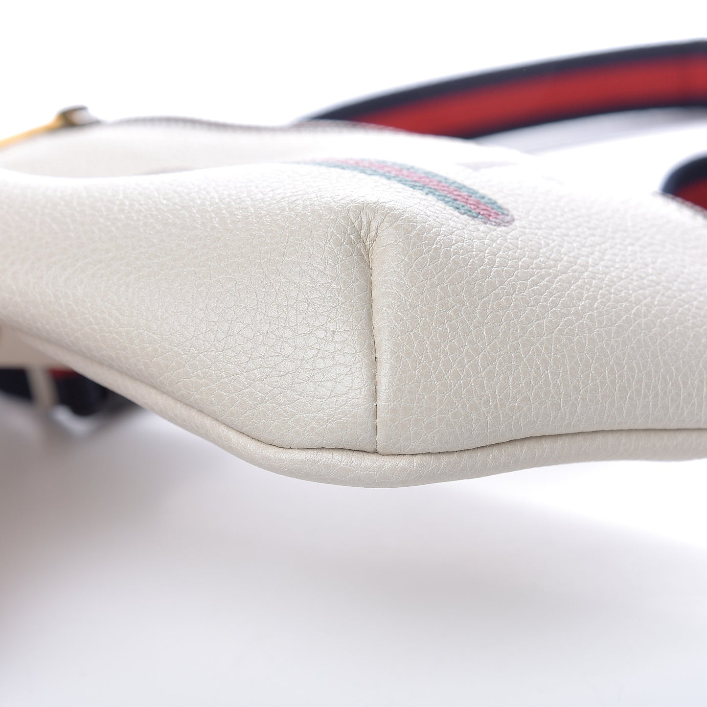 Grained Calfskin Small Logo Belt Bag White