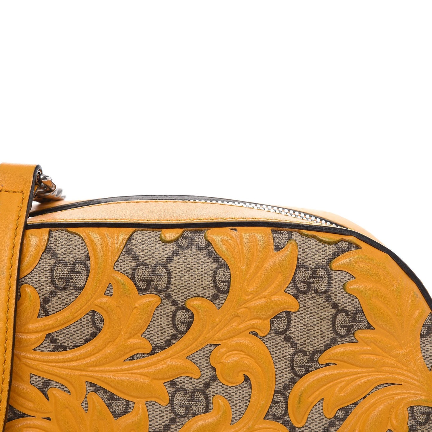 GG Supreme Monogram Arabesque Mini Chain Shoulder Bag Beige Yellow