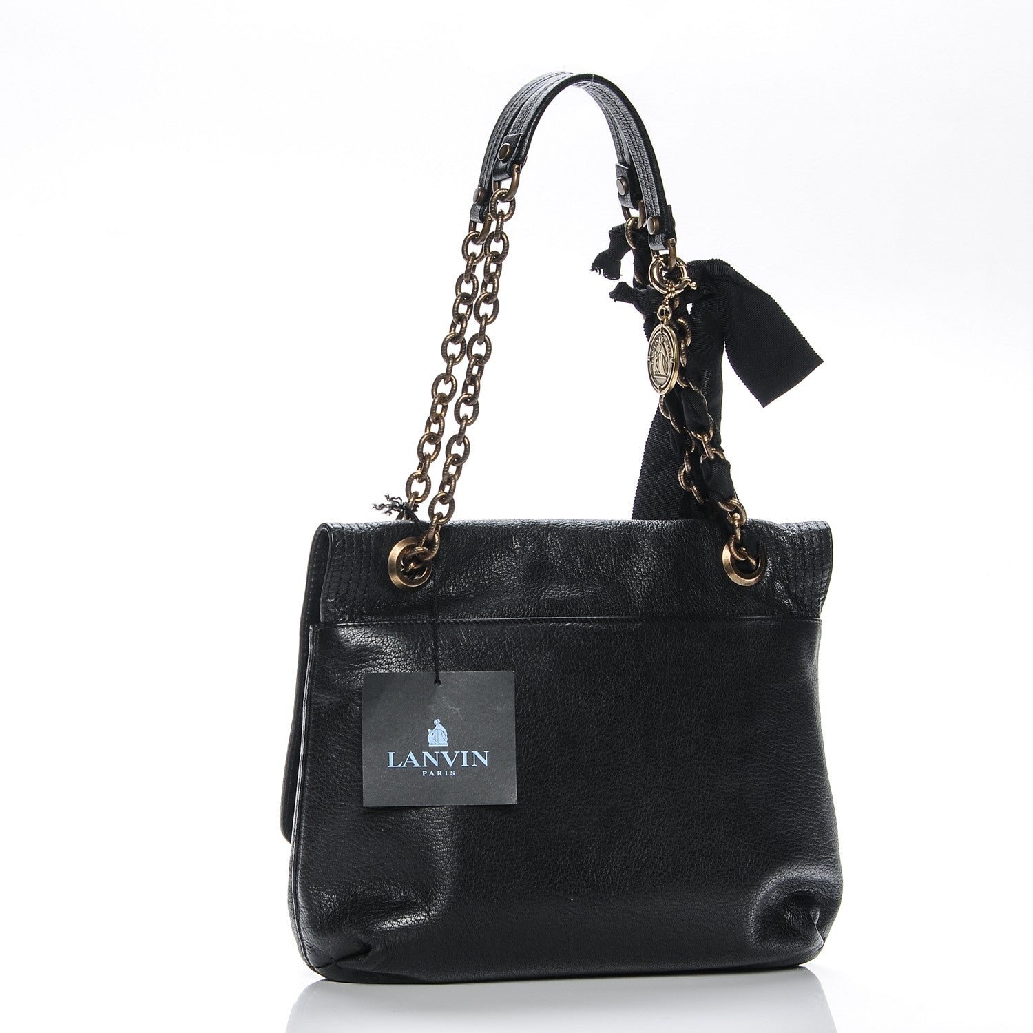 Lanvin Goatskin Medium Happy Shoulder Bag Black 3 of 9