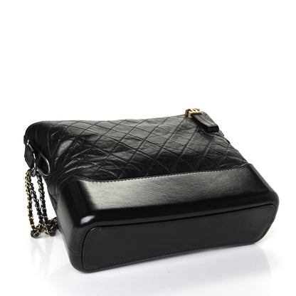 Chanel Aged Calfskin Quilted Medium Gabrielle Hobo Black 3 of 4