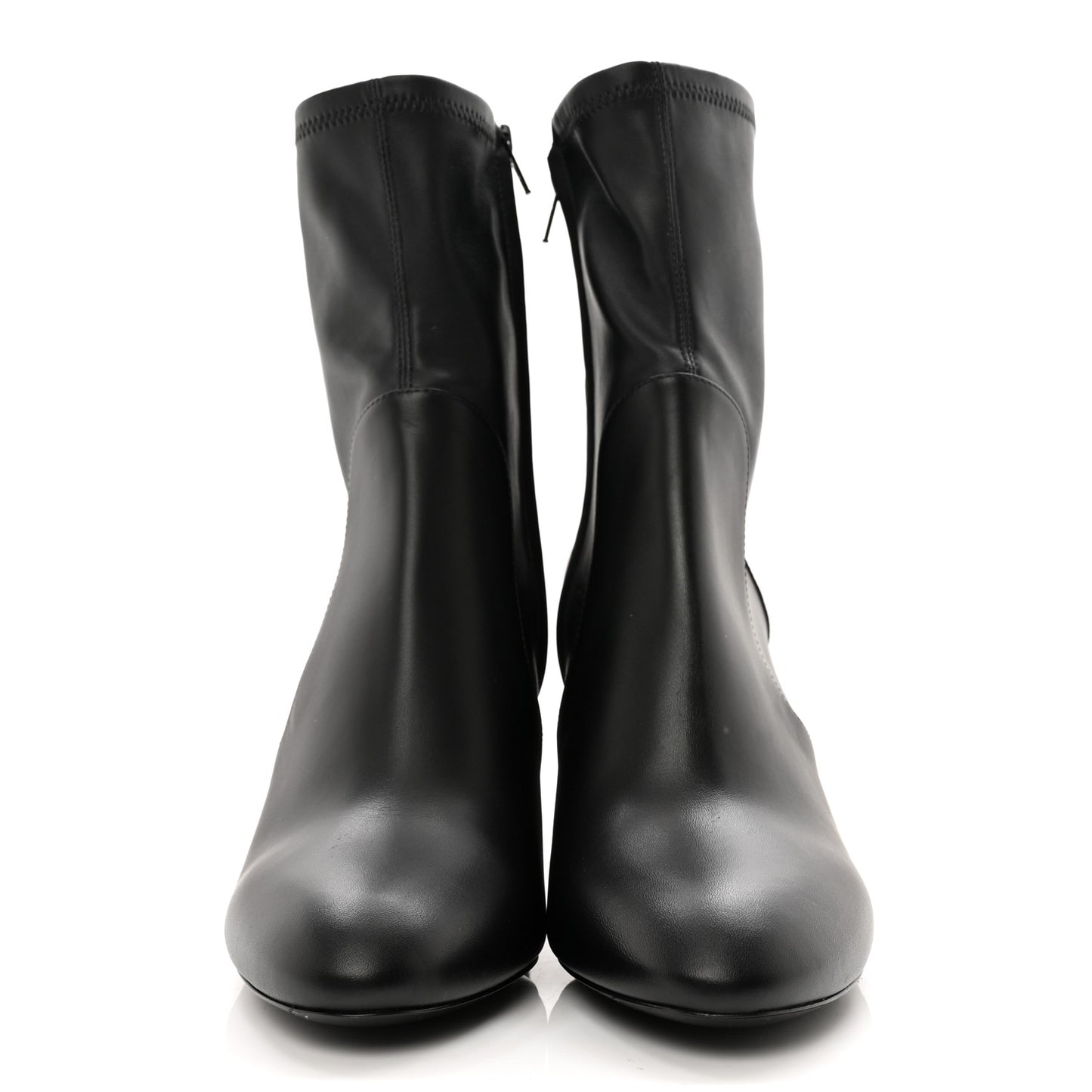 Calfskin Silhouette Ankle Boots 38.5 Black