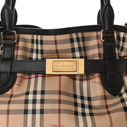 Burberry Haymarket Check Medium Golderton Tote Chocolate 7 of 9