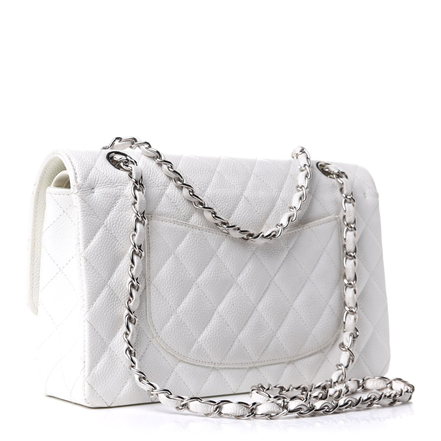 Chanel Caviar Quilted Medium Double Flap White 3 of 10