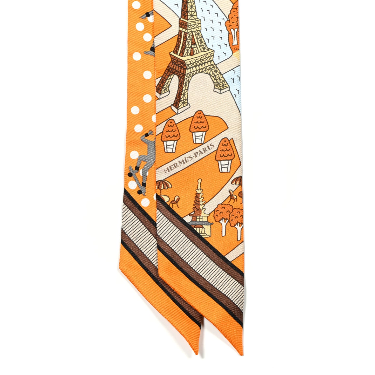 Silk Les Nouveaux Amoureux de Paris Twilly Orange Ciel Beige