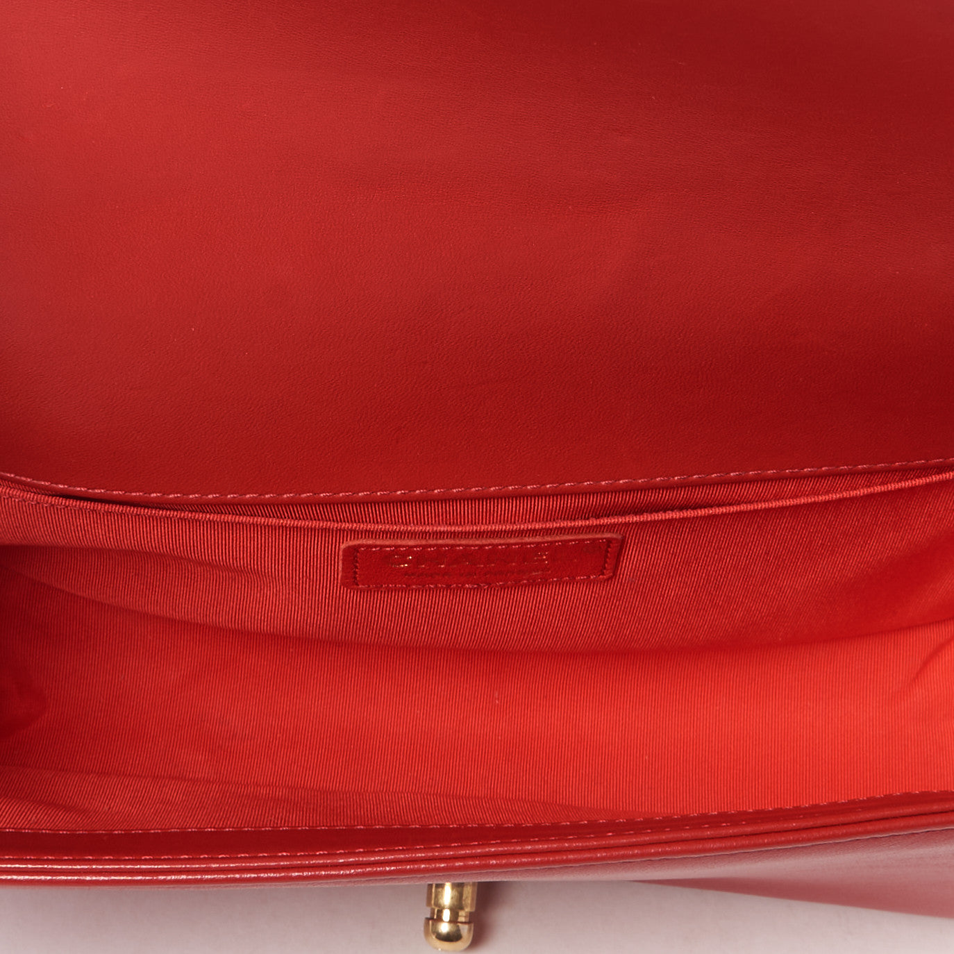 Lambskin Quilted Medium Boy Flap Red