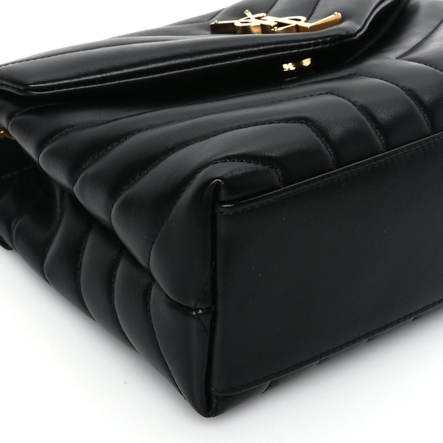 Calfskin Y Quilted Monogram Small Loulou Chain Satchel Black