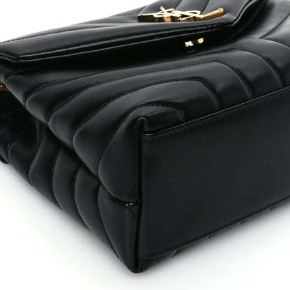Saint Laurent Calfskin Y Quilted Monogram Small Loulou Chain Satchel Black 7 of 8