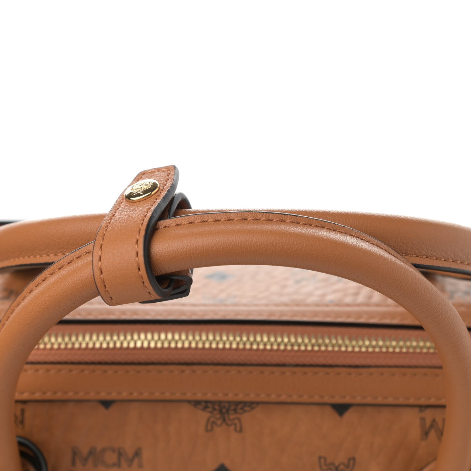 MCM Visetos Medium Boston Bag Cognac 11 of 11