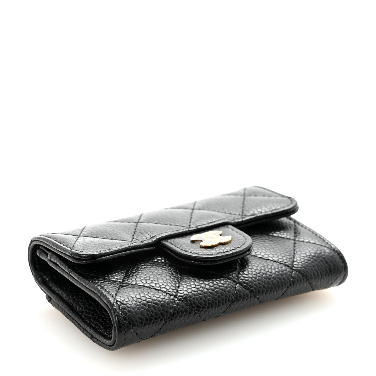 Chanel Caviar Quilted Flap Card Holder Wallet Black 4 of 9