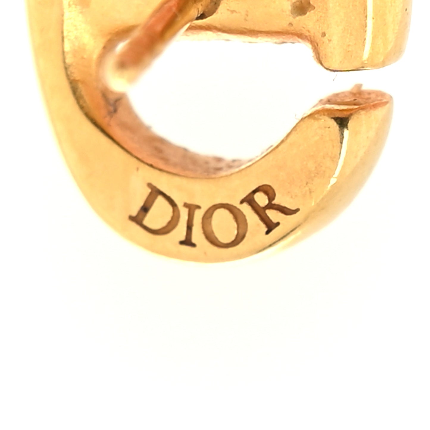 Metal Petit CD Stud Earrings Gold