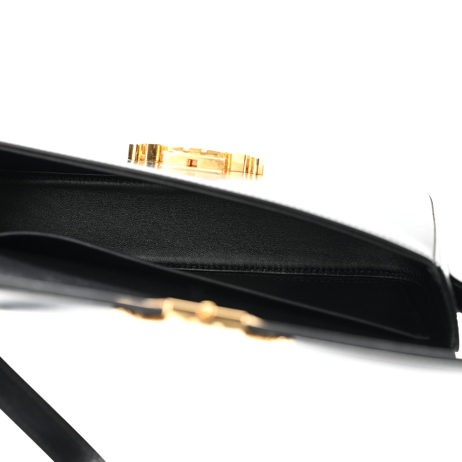 Celine Shiny Calfskin Triomphe Shoulder Bag Black 5 of 10