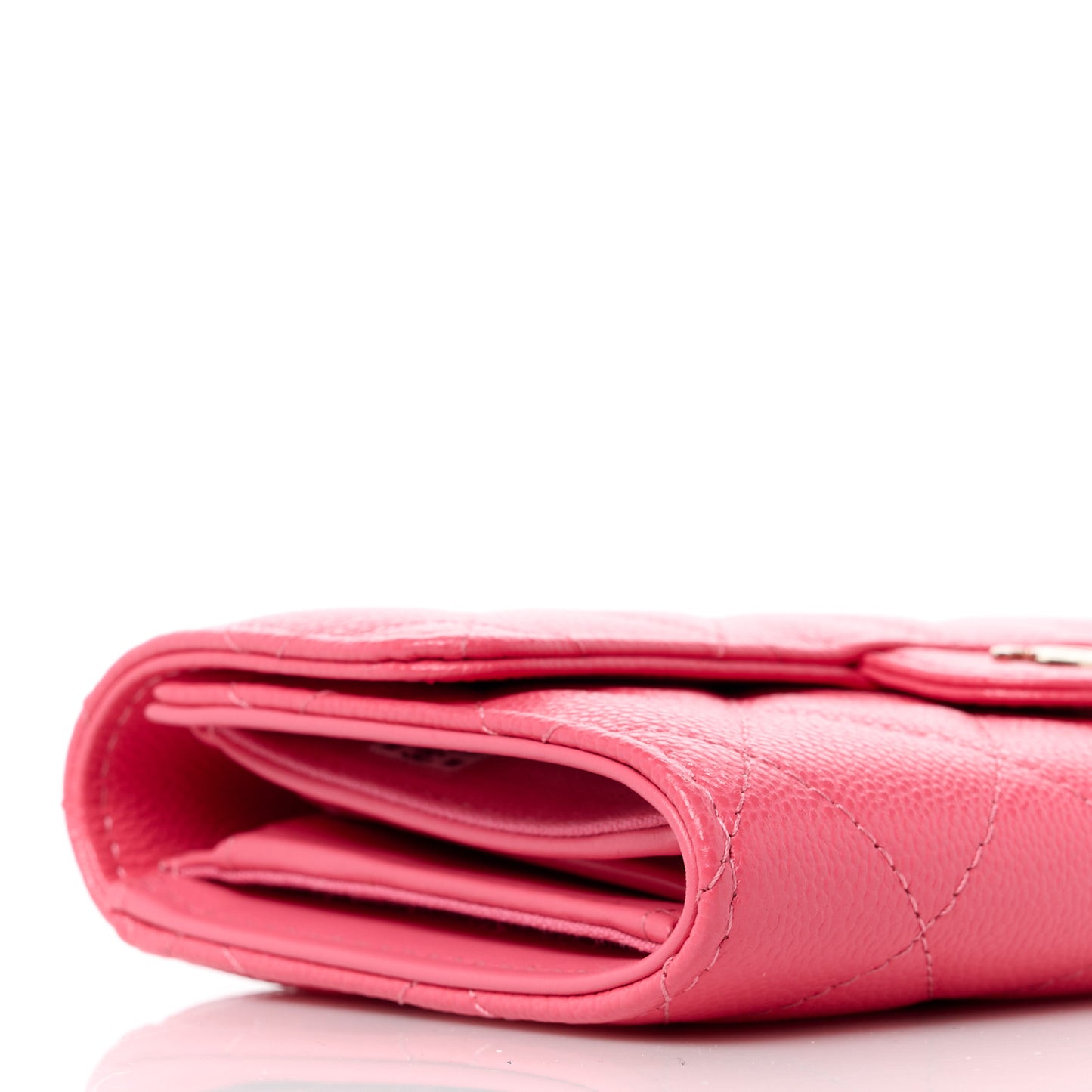 Caviar Quilted Medium Flap Wallet Pink