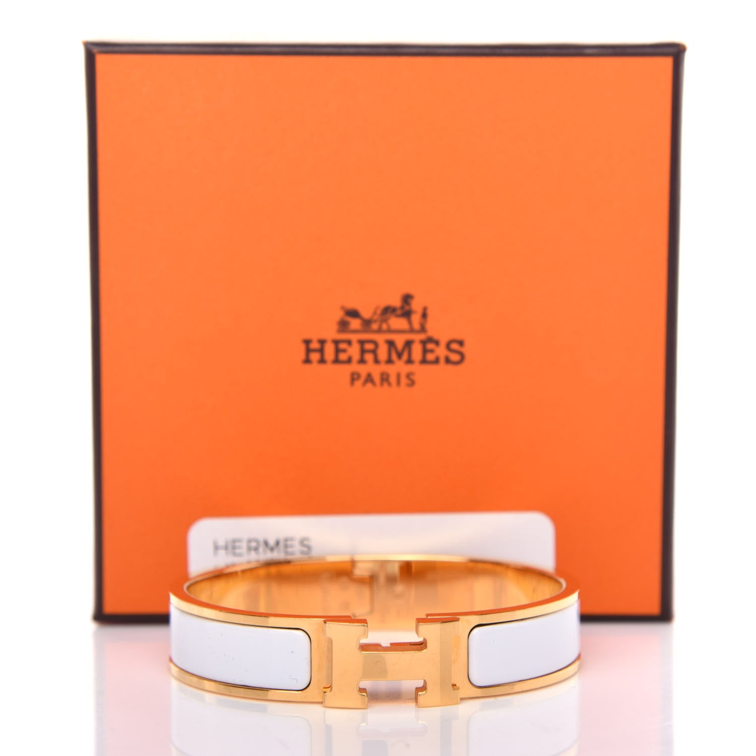 Hermes Enamel Narrow Clic Clac H Bracelet PM White 5 of 5