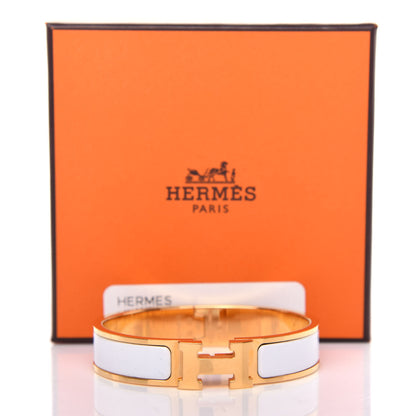 Hermes Enamel Narrow Clic Clac H Bracelet PM White 5 of 5