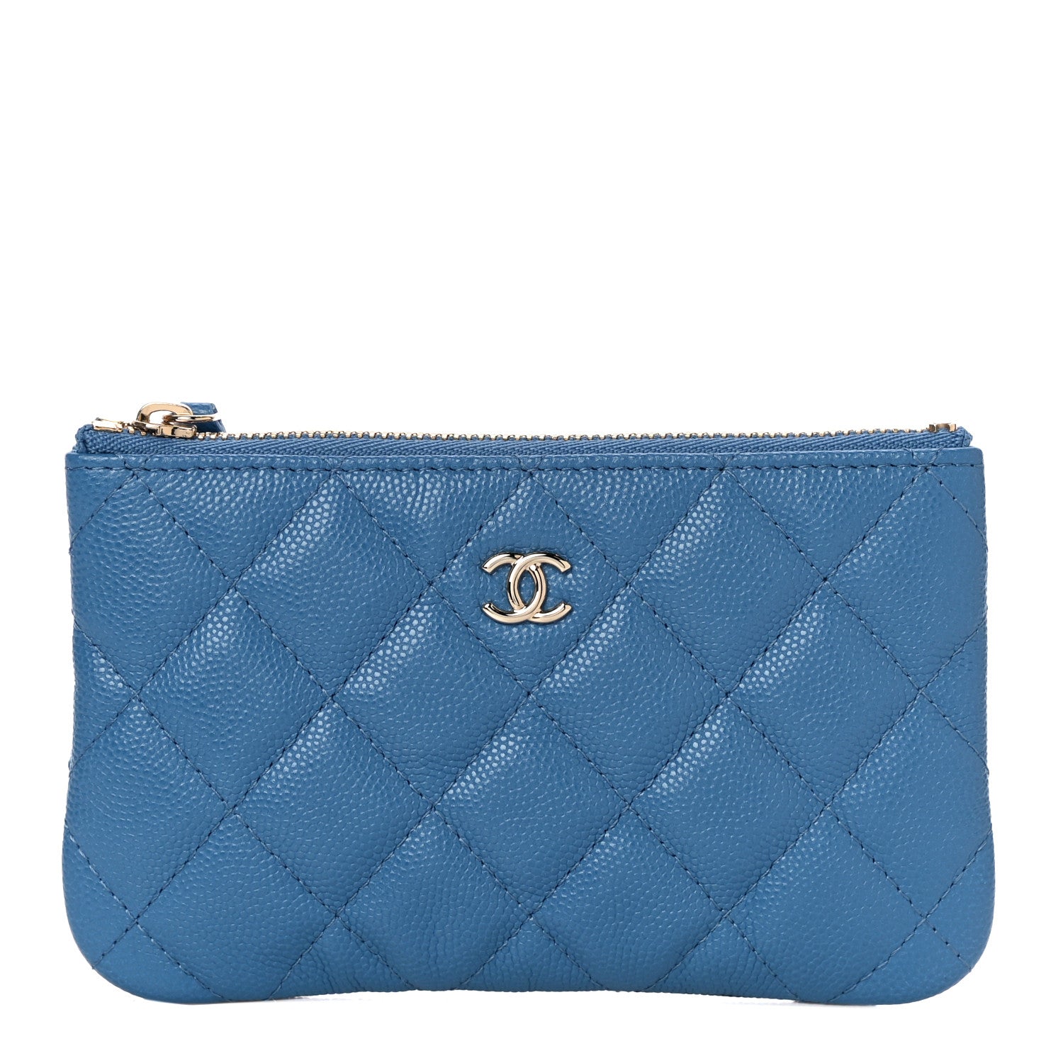 Chanel Caviar Quilted Small Cosmetic Case Blue 1 of 11