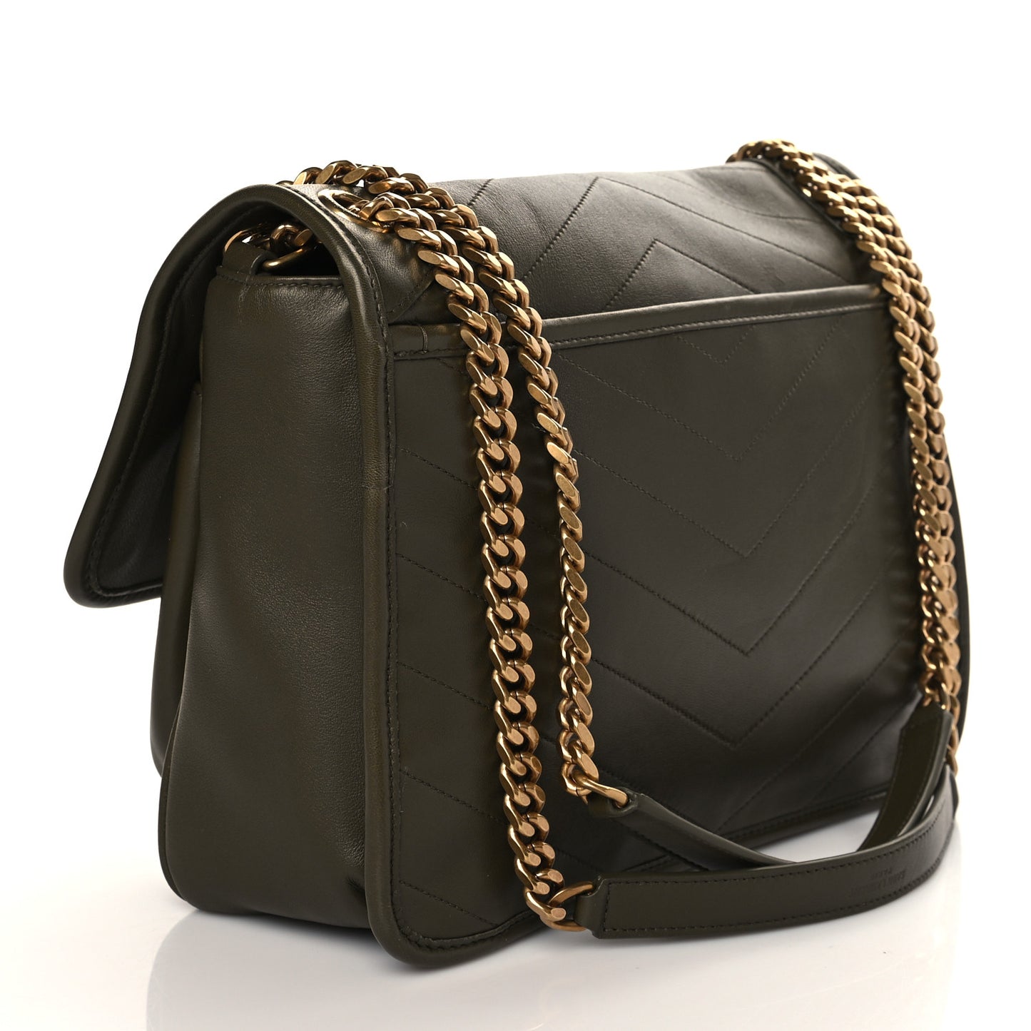 Lambskin Matelasse Monogram Medium Niki Chain Satchel Seaweed