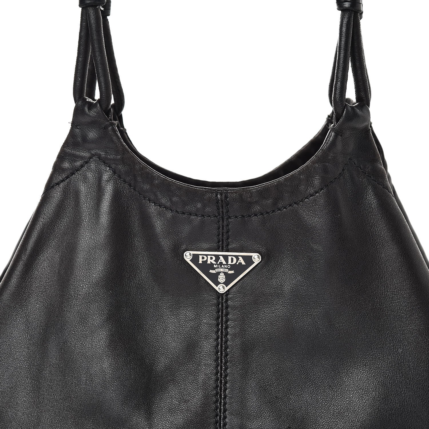 Prada Glace Calfskin Shoulder Bag Black 10 of 14