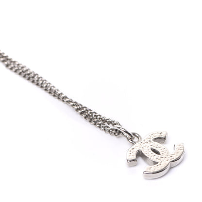 Chanel Crystal CC Pendant Necklace Silver 4 of 6