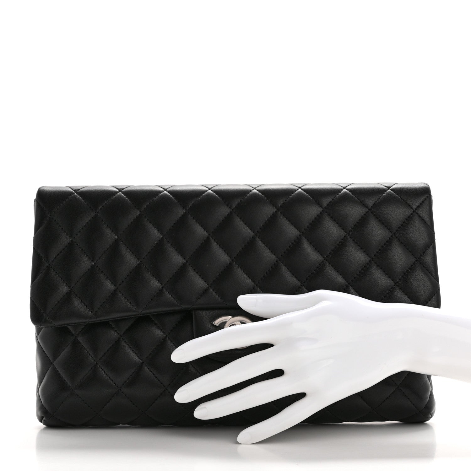 Chanel Lambskin Quilted Flap Clutch Black 2 of 10