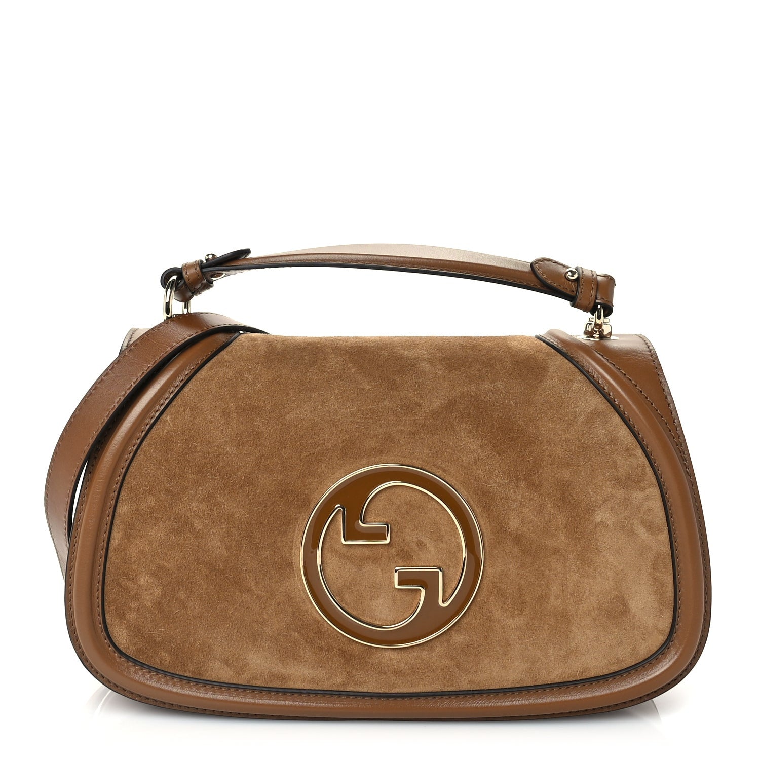 Gucci Suede Roxy Calfskin Large Blondie Top Handle Flap Bag  Light Brown 1 of 8