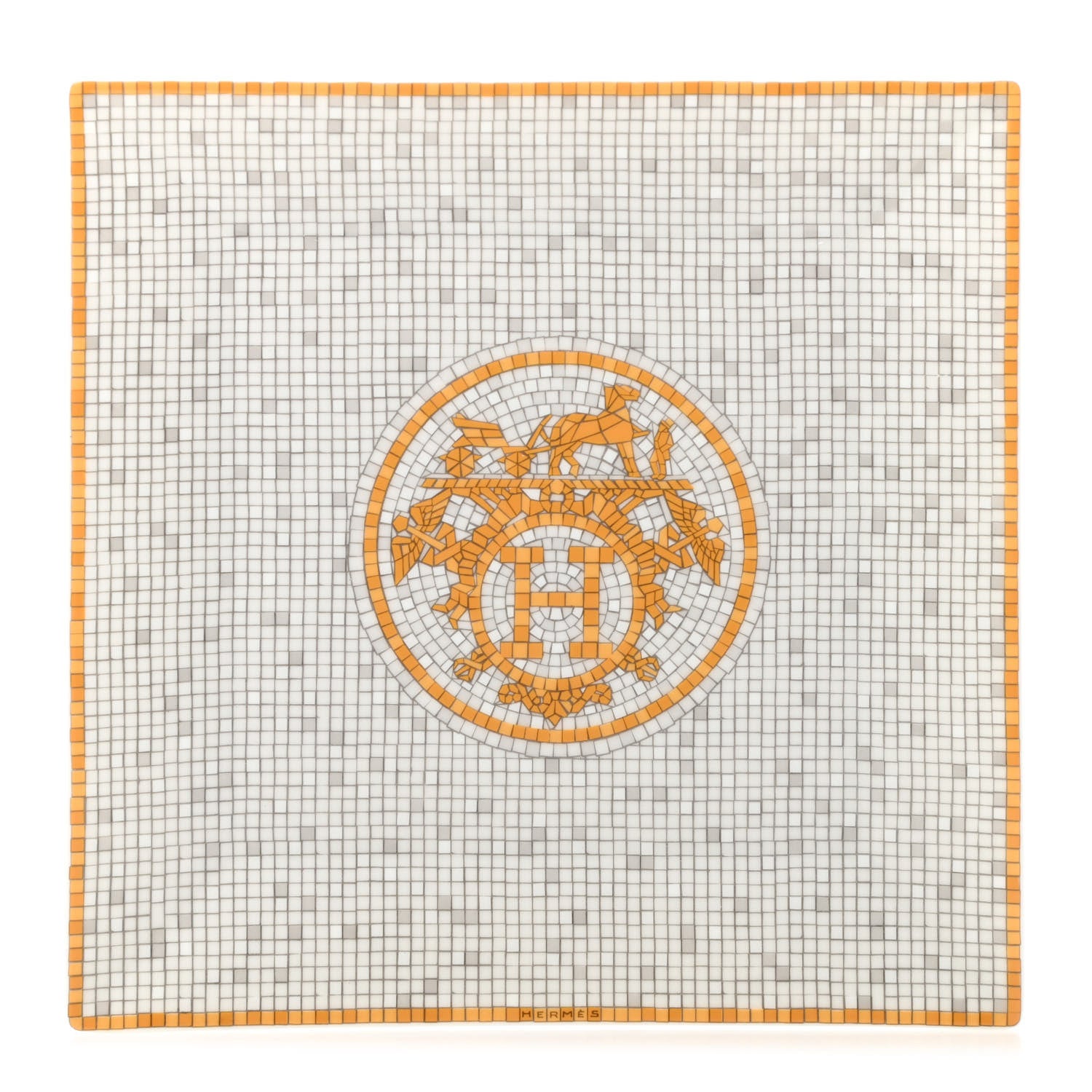 Hermes Porcelain Mosaique au 24 Square Plate 1 of 4