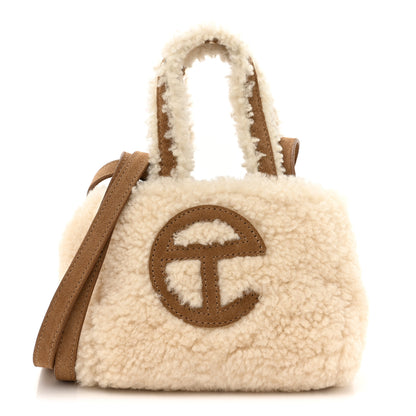 Telfar X UGG Suede Shearling Reverse Small Shopping Bag Natural 1 of 10