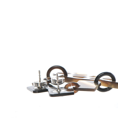 Hermes Buffalo Horn Silver Lift GM Earrings 3 of 5