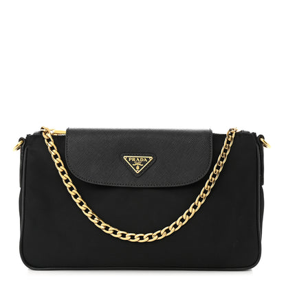 Prada Tessuto Nylon Saffiano Crossbody Bag Black 1 of 10