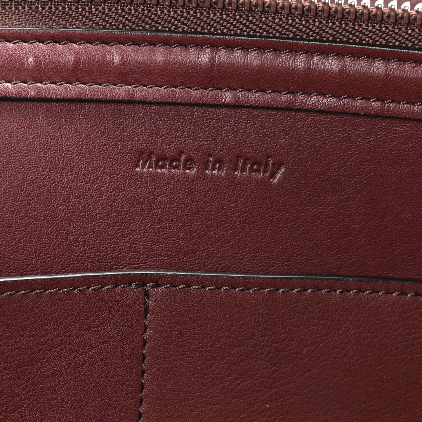Supple Natural Calfskin Medium Tri-Fold Bag Burgundy