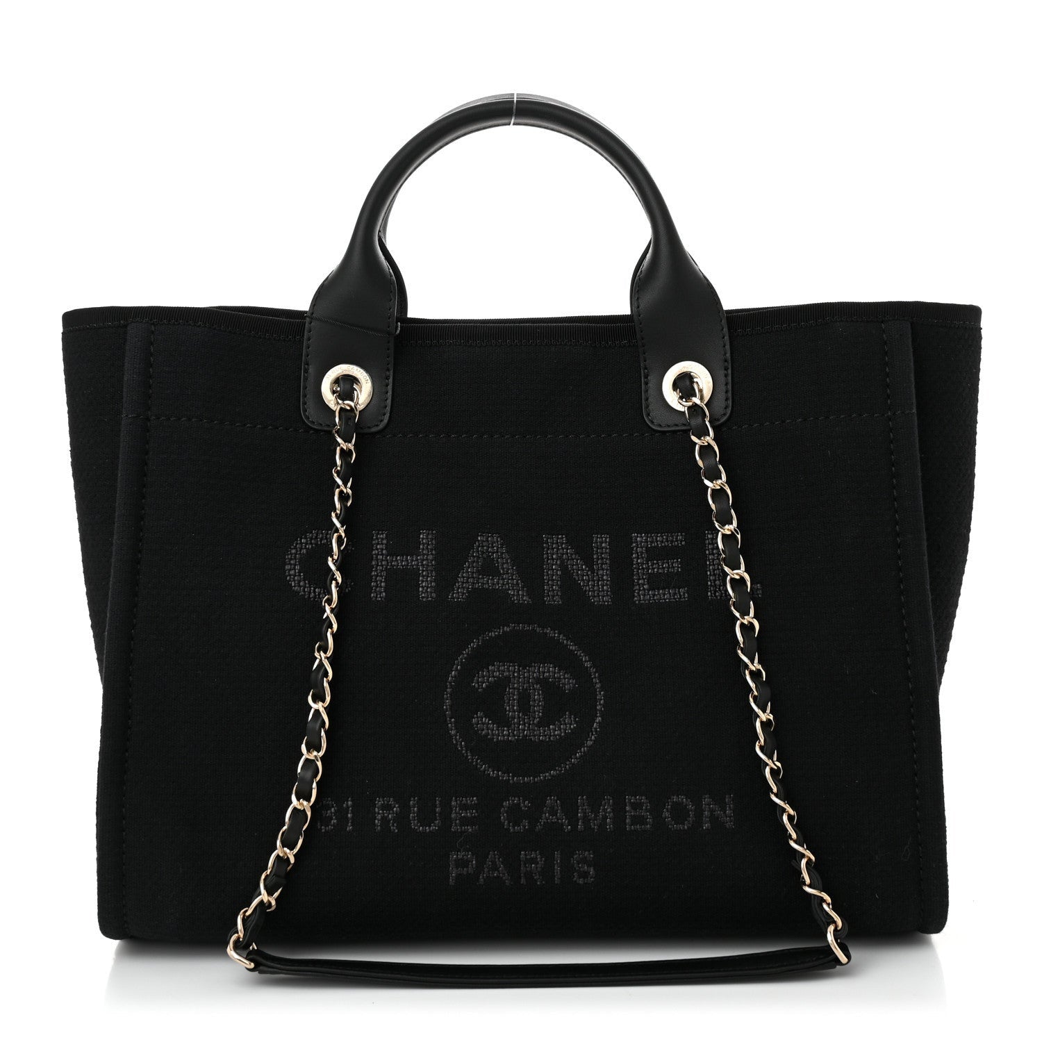 Chanel Mixed Fibers Small Deauville Tote Black 1 of 7