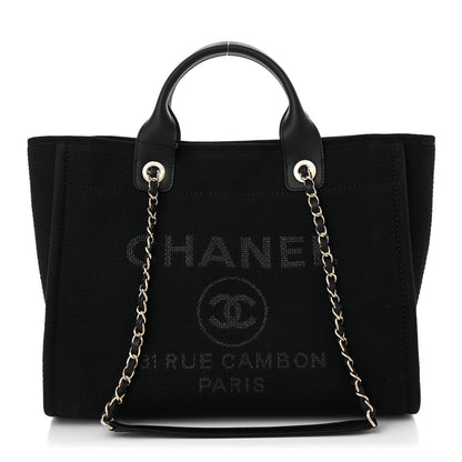Chanel Mixed Fibers Small Deauville Tote Black 1 of 7