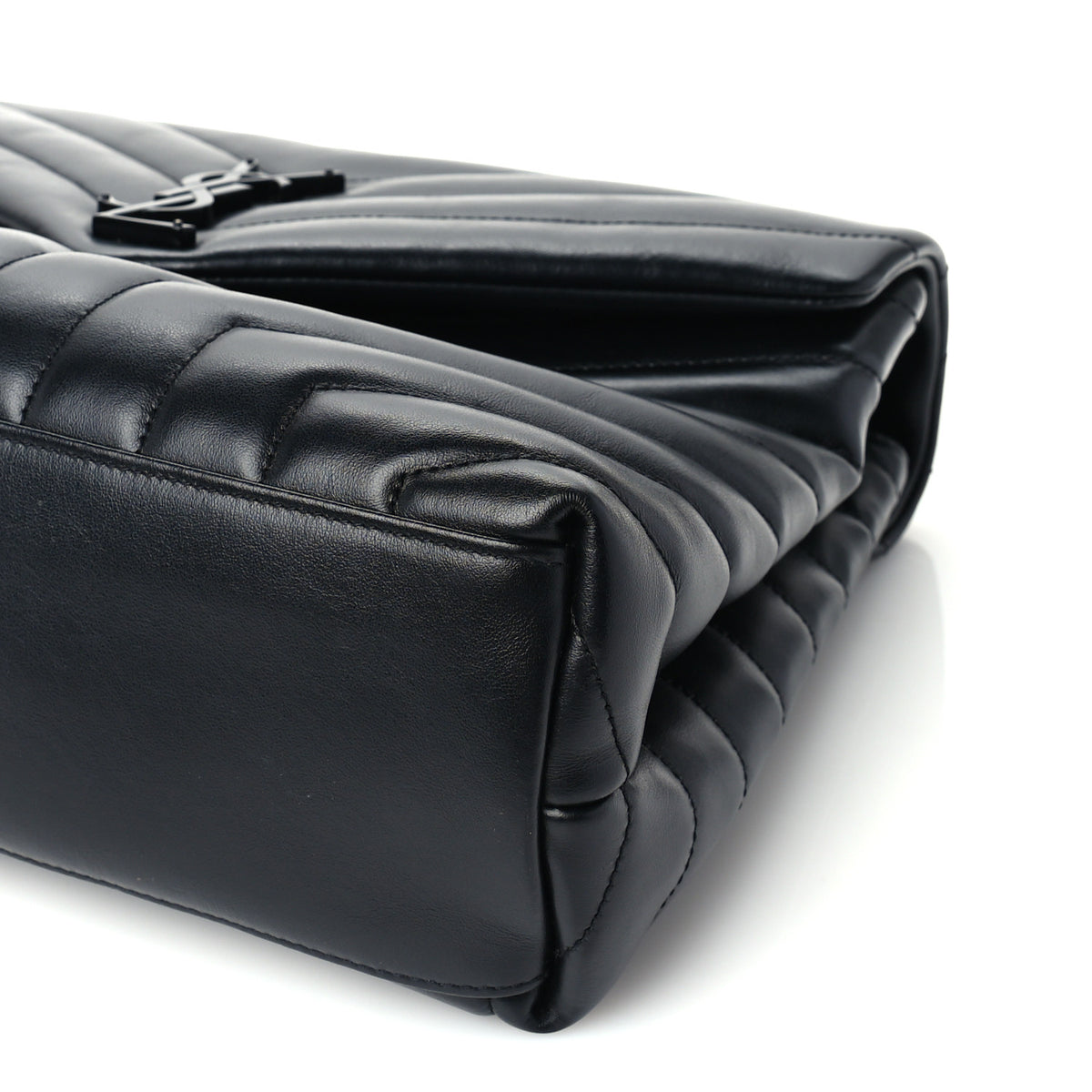 Saint Laurent Calfskin Y Quilted Monogram Monochrome Medium Loulou Chain Satchel Black 8 of 8