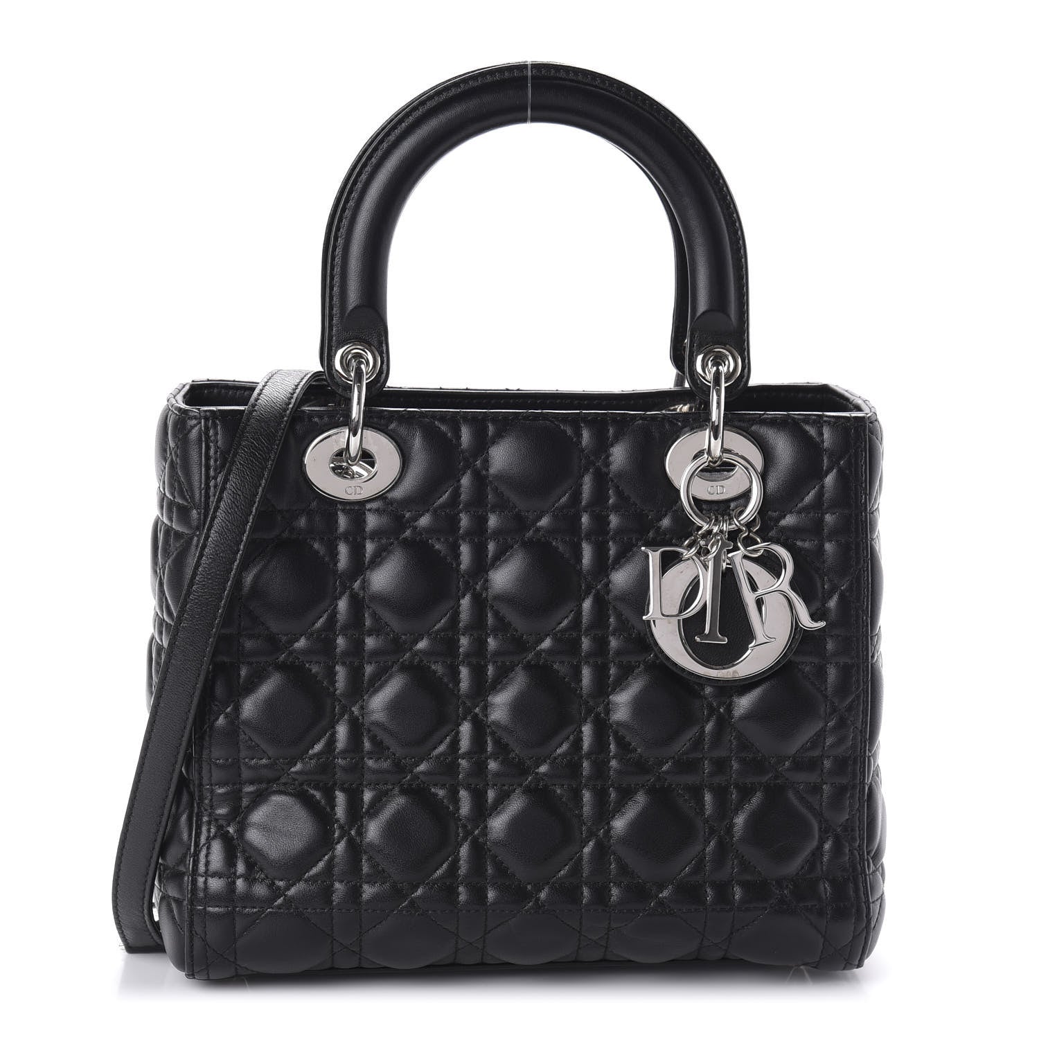 Christian Dior Lambskin Cannage Medium Lady Dior Black 1 of 10