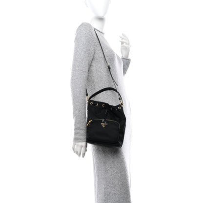 Prada Re-Nylon Duet Drawstring Shoulder Bag Black 2 of 11