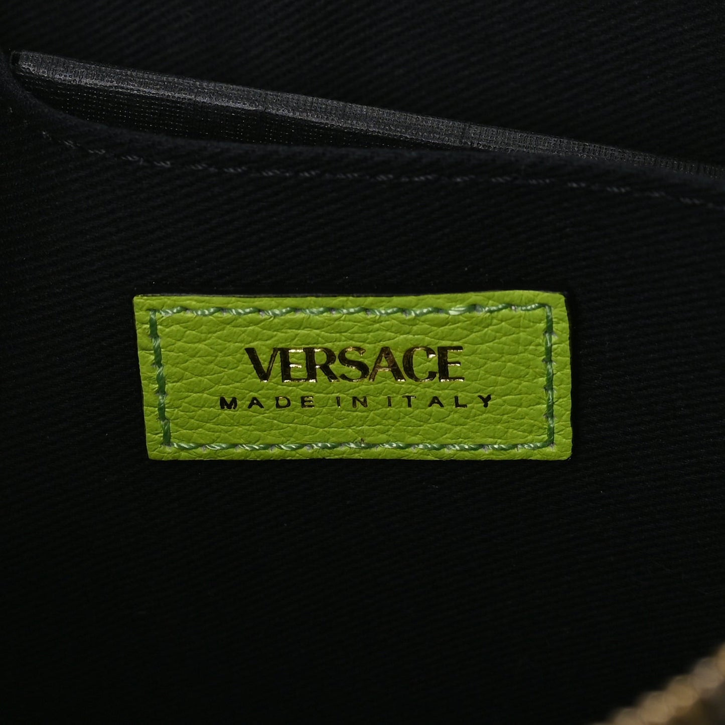 Grained Calfskin Medusa Shoulder Bag  Lime